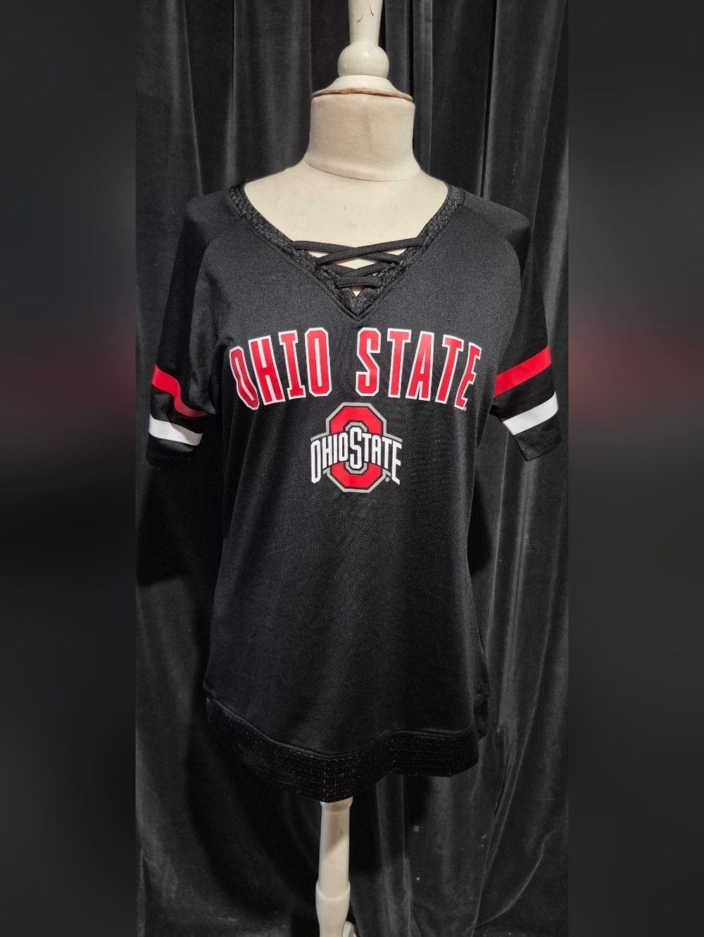 Pro Edge Black Ohio State Lace-Up Jersey with Red & White Accents (Box C)